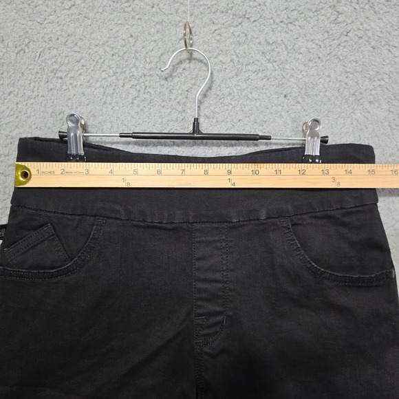 Rock & Republic Womens Black Denim RX Fever Pull On Stretch Shorts Size 14 - Picture 4 of 7